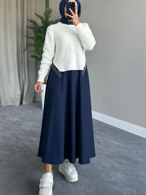 Scuba Kumaş Kloş Etek