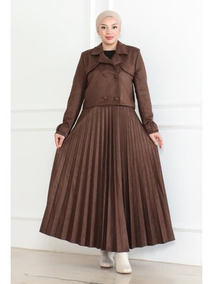 Kahverengi Ceketli Süet Takım &