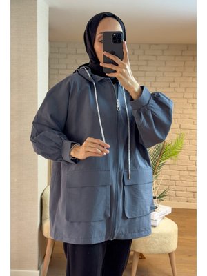 Antrasit Büyük Cepli Kısa Kap Antrasit Büyük Cepli Kısa Kap