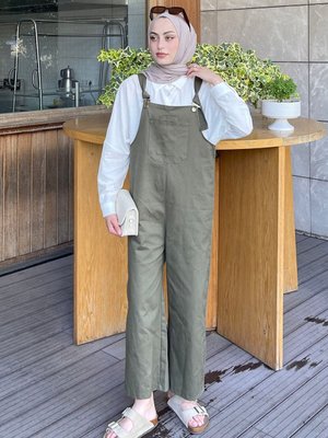 Bahçivan Midi Boy Tulum Haki Bahçivan Midi Boy Tulum Haki