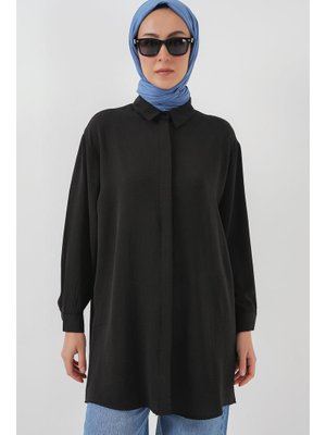 Siyah Uzun Gömlek Tunik Siyah Uzun Gömlek Tunik
