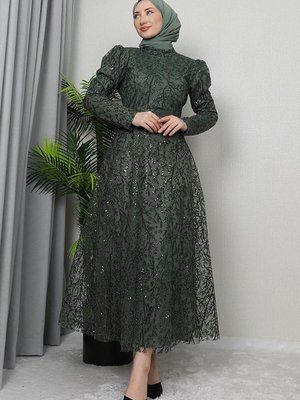 Ayperi Abiye Elbise Haki Ayperi Abiye Elbise Haki