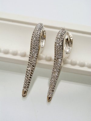 Gümüş Rengi Kuyumcu İşi Tasarım Küpe