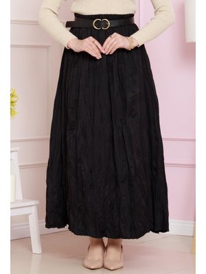 Siyah Beli Lastikli Kraş Etek Siyah Beli Lastikli Kraş Etek