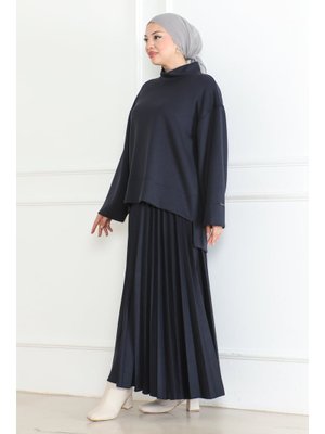 Lacivert Modal Scuba Etekli Takım &