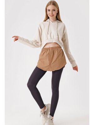Camel Sweatshirt Ve Kazak Altı Gömlek Etek Camel Sweatshirt Ve Kazak Altı Gömlek Etek