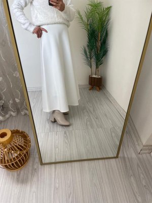 Puf Scuba Beyaz Etek Puf Scuba Beyaz Etek