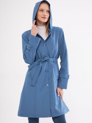 Deniz Mavisi Renk Yeni Trençkot Yağmurluk