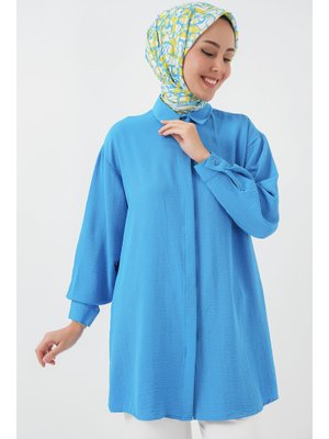 Mavi Uzun Gömlek Tunik Mavi Uzun Gömlek Tunik