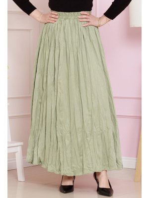 Mint Yeşili Beli Lastikli Kraş Etek Mint Yeşili Beli Lastikli Kraş Etek