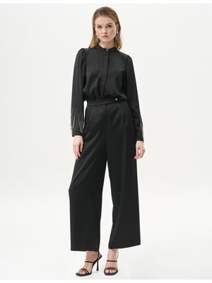 Saten Geniş Paça Pantolon Siyah Saten Geniş Paça Pantolon Siyah