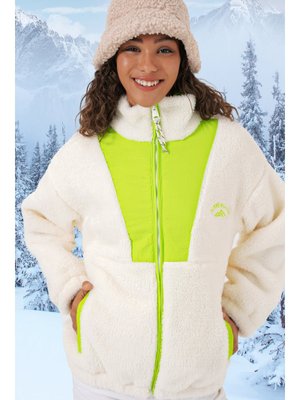 Yeşil Peluş Mont Ceket