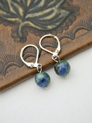 Çok Renkli Azurit Taşı Küpe Çok Renkli Azurit Taşı Küpe