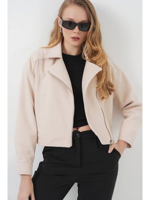 Bej Kısa Kaşe Ceket Bej Kısa Kaşe Ceket