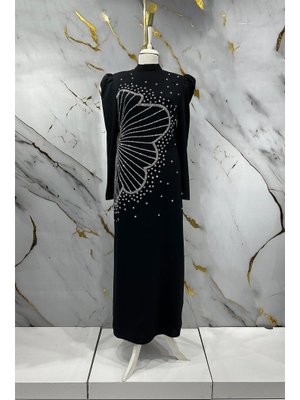 Siyah Zer Krep Abiye Elbise Siyah Zer Krep Abiye Elbise