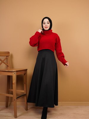 Scuba Kloş Etek Siyah Scuba Kloş Etek Siyah