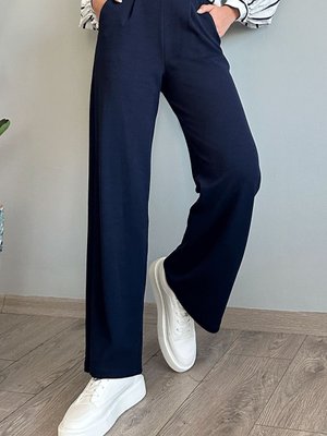 Pile Detay Bol Paça Lacivert Pantolon Pile Detay Bol Paça Lacivert Pantolon