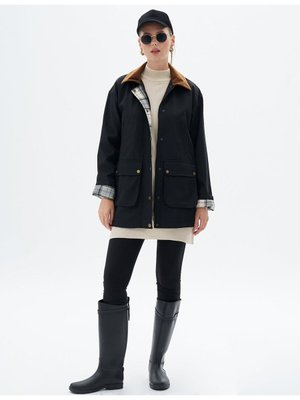 Kadife Garnili Kap Siyah