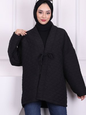Siyah Ön Bağlamalı Ceket Siyah Ön Bağlamalı Ceket