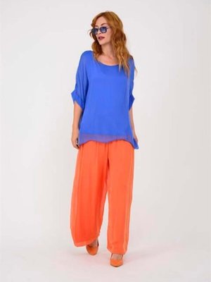 Turuncu Italyan Korse Belli Astarlı İpek Pantolon Turuncu Italyan Korse Belli Astarlı İpek Pantolon