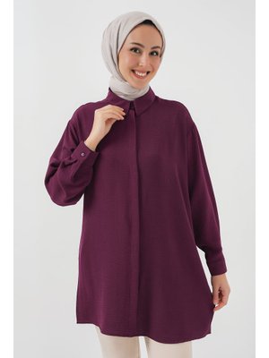 Mor Uzun Gömlek Tunik Mor Uzun Gömlek Tunik