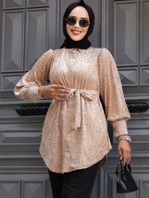 Desenli Bej Tunik Desenli Bej Tunik