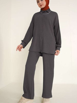 Örme İkili Takım Antrasit Örme İkili Takım Antrasit