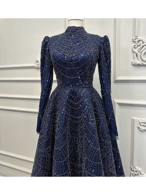 Taşlı Kabarık Abiye Elbise