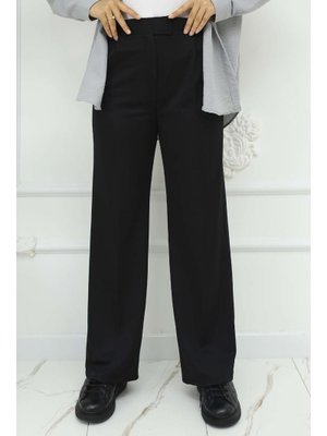 Siyah Bol Paça Palazzo Pantolon