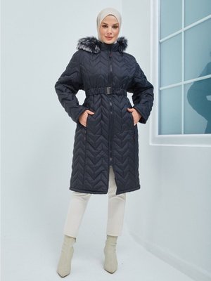 Jessica Kumaş Şişme Siyah Mont
