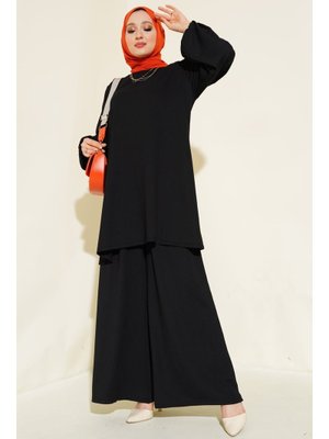 Siyah Tunik Pantolon Alt Üst Takım Siyah Tunik Pantolon Alt Üst Takım