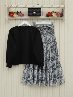 Çiçek Desenli Kemerli İkili Takım Çiçek Desenli Kemerli İkili Takım