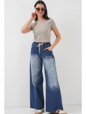 Lacivert Bol Paça Kot Pantolon Lacivert Bol Paça Kot Pantolon