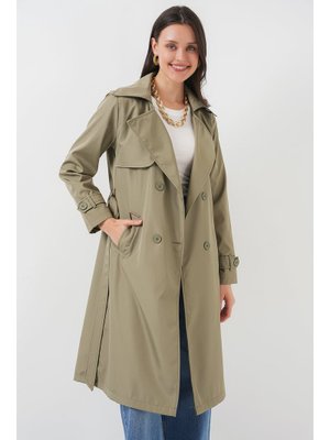 Çağla Kruvaze Yaka Trençkot Çağla Kruvaze Yaka Trençkot