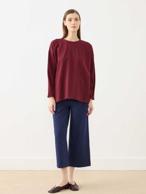 Kolları Dikiş Detaylı Sweatshırt Bordo Kolları Dikiş Detaylı Sweatshırt Bordo