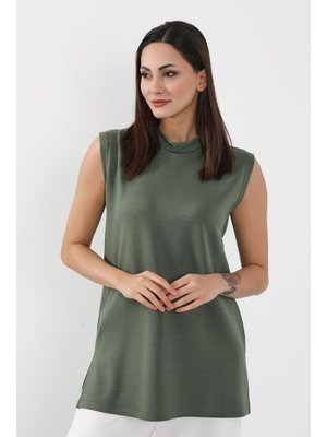 Haki Düz Kolsuz Tunik,sw Haki Düz Kolsuz Tunik,sw