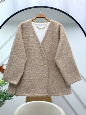 Gold Düğmeli Buklet Ceket