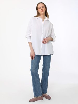 Beyaz Regular Kalıp Poplin Gömlek