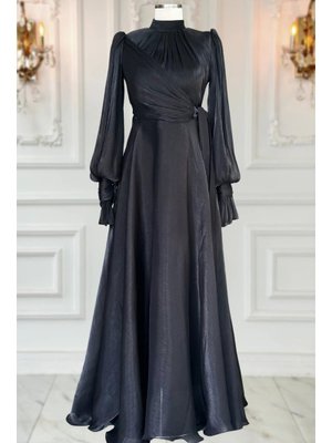 Siyah Efruz Abiye Elbise