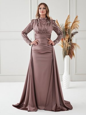 Kahverengi Adel Abiye Elbise Kahverengi Adel Abiye Elbise