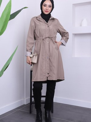 Vizon Bel Büzgülü Trençkot Vizon Bel Büzgülü Trençkot