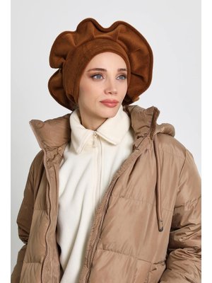 79pl Kahverengi Fransız Ressam Polar Şapka Bone,b