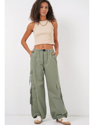 Çağla Geniş Paça Kargo Pantolon Çağla Geniş Paça Kargo Pantolon