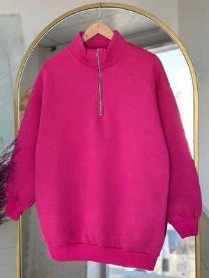Birgül Fermuarlı Yarım Balıkçı Üç İp Sweat Fuşya Birgül Fermuarlı Yarım Balıkçı Üç İp Sweat Fuşya