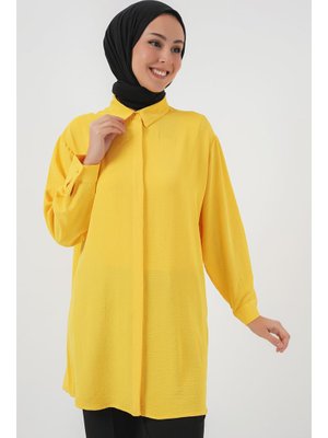 Sarı Uzun Gömlek Tunik Sarı Uzun Gömlek Tunik