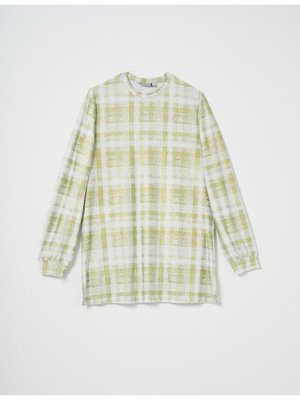 Çizgili Örme Sweatshirt Fıstık Yeşili Çizgili Örme Sweatshirt Fıstık Yeşili