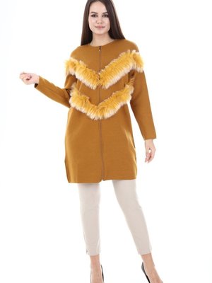 Women Kürk Detaylı Hırka Safran Women Kürk Detaylı Hırka Safran