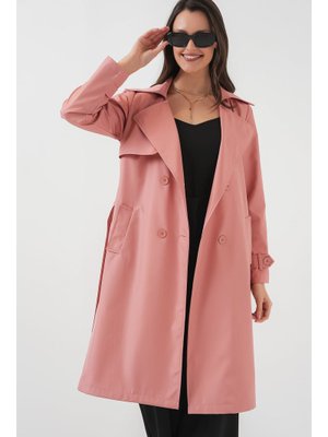 Pembe Kruvaze Yaka Trençkot Pembe Kruvaze Yaka Trençkot