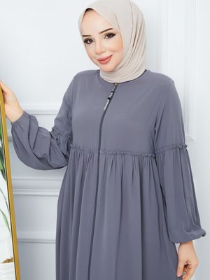 Tesetür Giyim Medine Ipeği Büzgülü Ferace