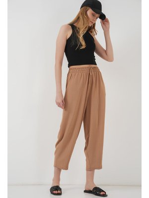 Camel Dokuma Şalvar Pantolon Camel Dokuma Şalvar Pantolon